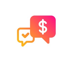 Payment receive icon. Dollar exchange sign. Finance symbol. Classic flat style. Gradient payment received icon. Vector