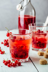 Infused water with red currant and sugar