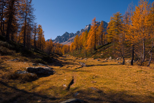 View of landscape with mountains against blue sky