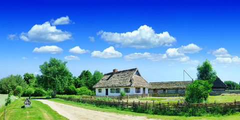 Fototapeta na wymiar Panorama, view of an old abandoned village