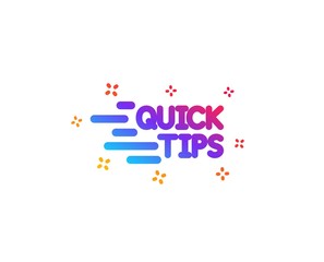Quick tips icon. Helpful tricks sign. Tutorials symbol. Dynamic shapes. Gradient design education icon. Classic style. Vector