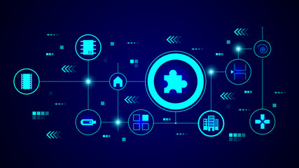 Puzzle icon. From web set