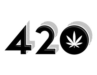 420 Cannabis symbol, Marijuana Leaf vector illustration