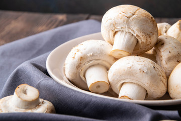 champignon mushrooms close up
