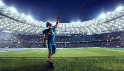 American football player in professional sport arena.