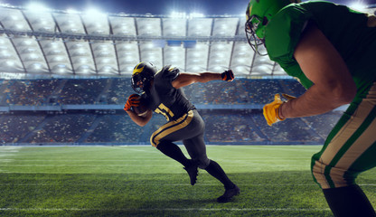 American football player in professional sport arena.