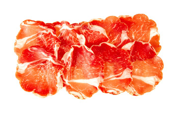 coppa di parma isolated on white