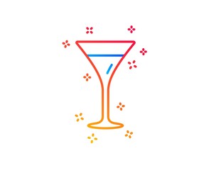 Martini glass line icon. Wine glass sign. Gradient design elements. Linear martini glass icon. Random shapes. Vector