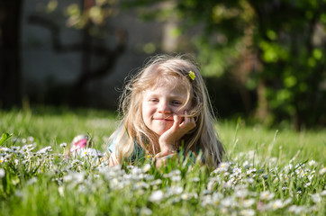 Fototapeta premium beauty of spring nature and lovely girl