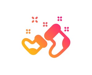 Santa boots icon. Christmas or New year sign. Claus symbol. Classic flat style. Gradient santa boots icon. Vector