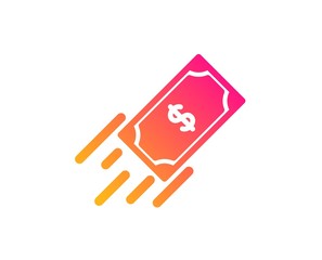 Fast payment icon. Dollar exchange sign. Finance symbol. Classic flat style. Gradient fast payment icon. Vector
