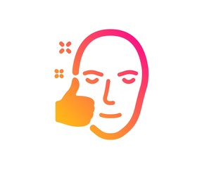 Healthy face skin icon. Good care sign. Like symbol. Classic flat style. Gradient healthy face icon. Vector