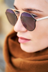 Portrait of young girl in sunglasses