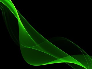 Abstract Green Background, Futuristic Wavy