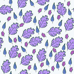 Seamless texture with different leaves