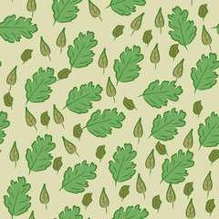 Seamless texture with different leaves