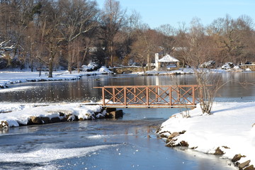 frozen river in winter