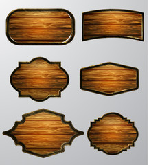 Vector realistic illustration of wooden signboard