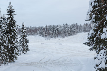 Winter landscape at countryside Finland