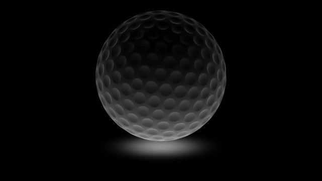 Golfball. Looping footage has 4K resolution. Prores 4444. 3D Illustration.