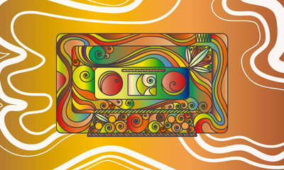 Caset_Cinta de música_vintage_caset clásico