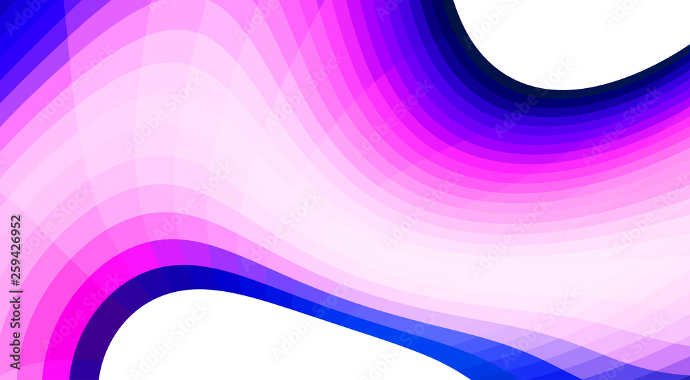 Poster Magenta and blue background with curved shape and color gradient mosaic