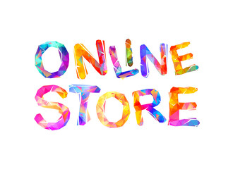 Online store. Inscription of triangular letters.