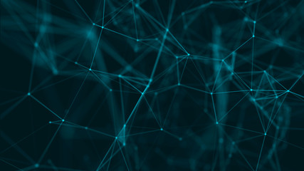 Connection background with dots and lines. Big data. Network connection structure. 3D rendering.
