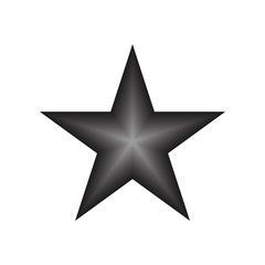 Blacksilver star vector eps10. Rating star icon with gradient rays on white background.