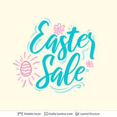 Easter Sale greeting text composition.
