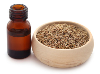 Anise seeds with essential oil in a jar