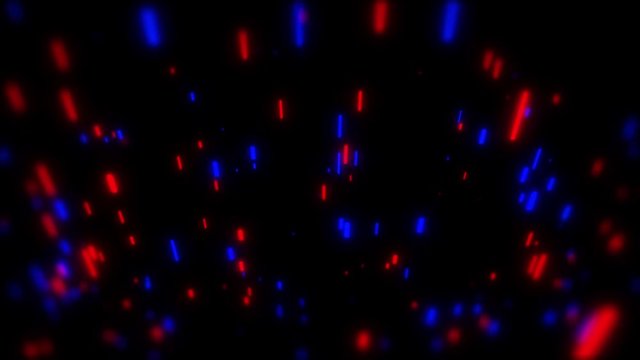 Neon Rain glow red and blue color lines. Beautiful retro 3d animation