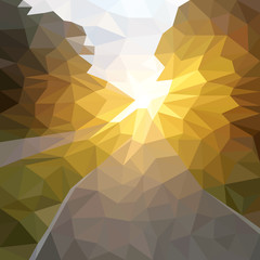 Vector Abstract Background of Sunset or Sunrise