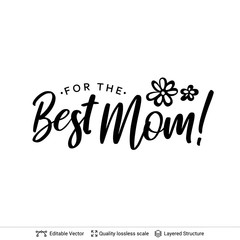 Fototapeta na wymiar Happy Mother's Day greeting text black on white.