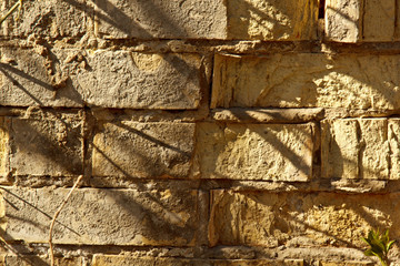 old stone wall close up. background texture