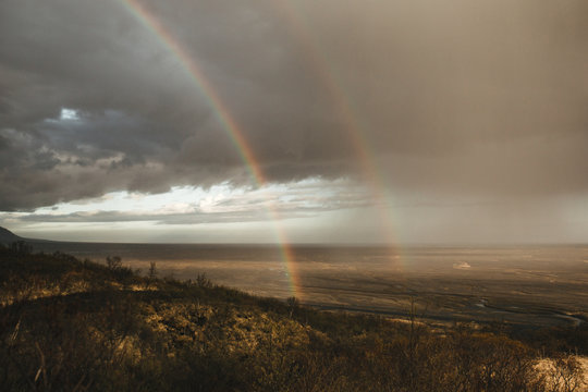 Double rainbow in Iceland