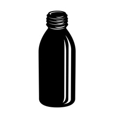 Bottle of medicine with cap simple style icon.