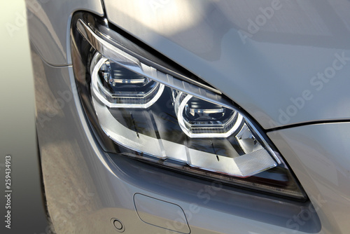 Close-up shot of car head lamp