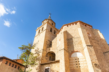 Fototapeta na wymiar The Cathedral of the Christ the Savior in Albarracin town, province of Teruel, Aragon, Spain