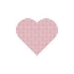 The heart is made of rectangles. Cells. Vector illustration.