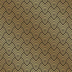 Printed roller blinds Blue gold Art Deco seamless geometric pattern background texture