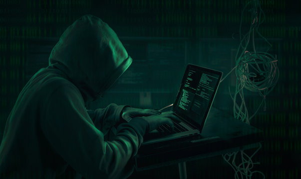 dark web hooded hacker