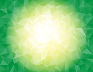 Low Poly Color Background - Green Burst