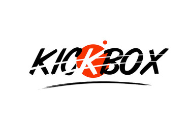 kickbox word text logo icon with red circle design