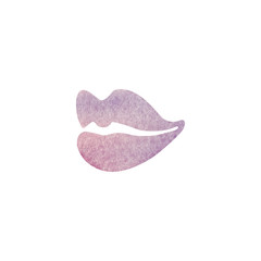 Beautiful lips of woman with violet  lipstick.  Sexy  lip make-up. Open mouth. Sweet kiss.Cosmetics and makeup. Face skin mouth perfection 