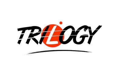 trilogy word text logo icon with red circle design