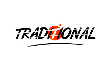 traditional word text logo icon with red circle design