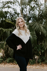 Beautiful Attractive Blond Hair Young Fair Skinned Caucasian Woman with Pretty Smile in Nature for Headshot Portraits Outside