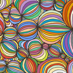 Vector doodle outline abstract ornamental ball stripe background