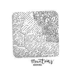 Obraz premium Abstract hand drawn image, engraving style, grunge textured